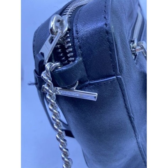 Allsaints Fleur De Lis Black Soft Leather Cross Body Bag - Picture 8 of 10